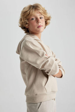 Толстовка обычного кроя с капюшоном для мальчиков - Defacto фото 4