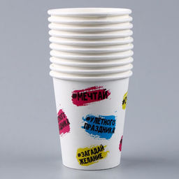 Цена за 10 шт. Стакан бумажный Счастья, 250 мл - Страна карнавалия фото 2