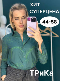 Рубашка с длинным рукавом,полуприлегающего силуэта