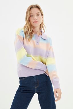 Mint Renk Bloklu Triko Kazak TWOAW22KZ0193 - Trendyolmilla фото 12