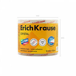 Цена за 1 шт. Набор из 4 клейких лент ErichKrause Crystal, повышенной прозрачности, 12ммх33м (в пленке)  фото 5