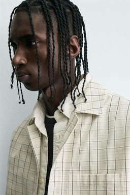 TEXTURED CHECK OVERSHIRT - Zara фото 6