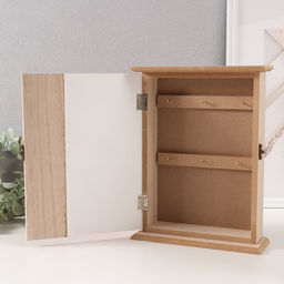 Ключница настенная Круги. Ключи и сердце, дерево, 6 крючков, розовый, 6.5?20?26.5 см