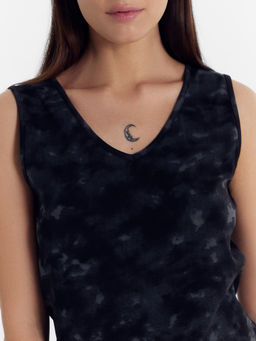 Майка женская черно-фиолетовая в технике тай-дай - Mark formelle фото 4