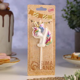 Цена за 2 шт. Свеча в торт «Единорог», цифра 4, 6 см