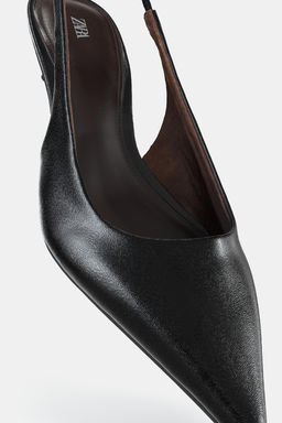 LEATHER SLINGBACK SHOES - Zara фото 6