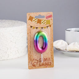 Цена за 3 шт. Свеча в торт Акварель, цифра 0, 5,5 см - Страна карнавалия фото 2