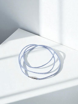 Цена за 2 шт. Шнурок гайтан 60 см d=2 мм, цвет серебряный, винтовой замок серебро