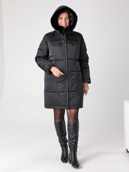 Еврозима! 24321 Пальто дем. черный