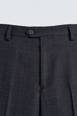 PANTAL?N TRAJE CUADROS 100% LANA / Marino - Zara фото 7