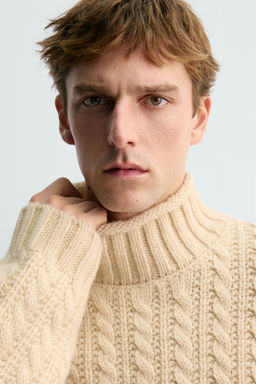 AARON LEVINE X ZARA CABLE KNIT WOOL JUMPER