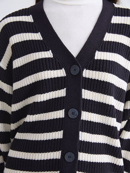 V Yaka ?izgili Kad?n Triko H?rka