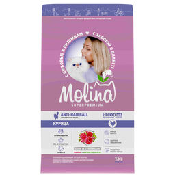 MOLINA, Сухой корм с курицей для взр.кошек, Вывод шерсти. CAT ANTI-HAIRBALL. CHICKEN,  фото 2
