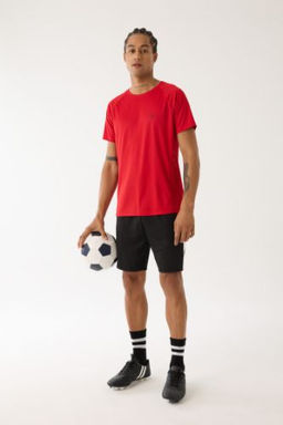 DeFactoFit Slim Fit Dar Kesim Sporcu K?sa Paca Skuba Dalg?c Kumas Sort