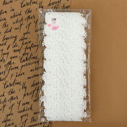 Кружево гипюровое, 80 мм, 6.8±0.5 м, цвет белый