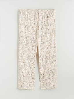 Beli Lastikli ?i?ekli Kad?n Pijama Alt?