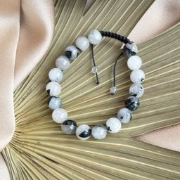 Браслет регулируемый из Кварца с включением Турмалина