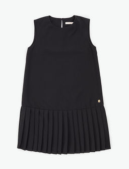 Siyah Regular Fit Dokuma Elbise