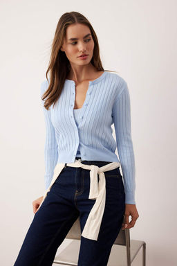 Bebe Mavisi 2li Basic Triko H?rka-Bluz Tak?m TWOAW26HI00213