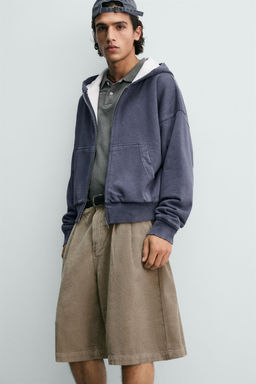 LIMITED EDITION WIDE-LEG CORDUROY BERMUDA SHORTS - Zara фото 5