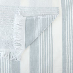 Полотенце махровое "Полосатый рейс" 50х90см, хлопок 100%, с бахромой, голубой (Китай)