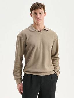 Polo Yaka Erkek Sweatshirt