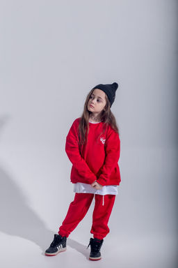 072 Детский костюм, красный (3хнитка петля)