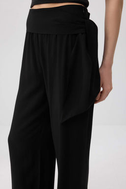 Siyah Beli Sal Baglamal? Rahat Kesim Genis Paca Pantolon TWOSS26PL00116 - Trendyolmilla фото 4
