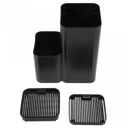 Подставка для ножей и столовых приборов пластмассовая 19х11х22,5см, черный (Россия)