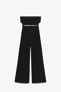 CREPE BUSTIER JUMPSUIT WITH BELT - Zara фото 8