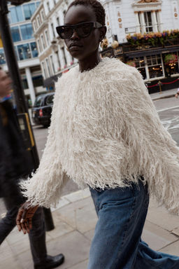 FEATHER FRINGE METALLIC THREAD JACKET - Zara фото 15