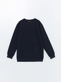Bisiklet Yaka Uzun Kollu Erkek Sweatshirt