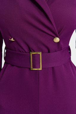 TRENDYOLMILLA Kemerli Kruvaze Yaka Dokuma Tulum TWOAW23TU00017 фото 5