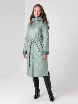 Еврозима! 24322 Пальто дем. зеленый - Dizzyway фото 3