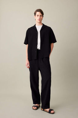 Хлопковые брюки прямого кроя свободного покроя - Defacto фото 2