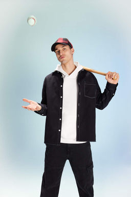 Хлопковая рубашка с длинными рукавами Relax Fit