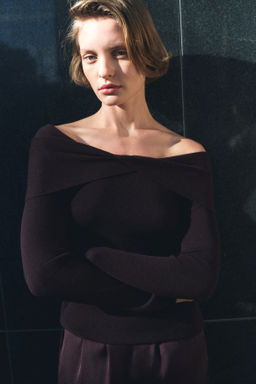 Top off-the-shoulder con detalle girado - H&m фото 6