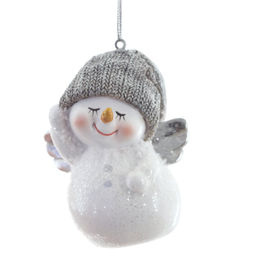 Фигурка декоративная подвесная "Снеговик", L5,5 W4,5 H7,5 см, 2в.