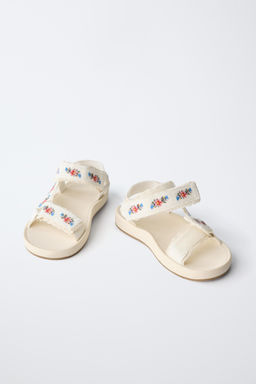 SANDALIA T?CNICA BORDADOS / Blanco Crudo - Zara фото 3