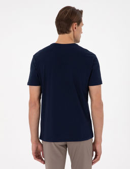Beyaz-Lacivert-Siyah 3l_ Slim Fit %100 Pamuk Bisiklet Yaka Basic Ti__rt Paketi - Pierre cardin фото 6