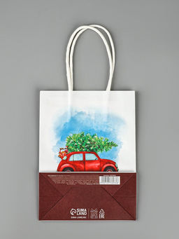 Цена за 3 шт. Пакет бумажный подарочный новогодний крафт Ёлка 16?12?6 см