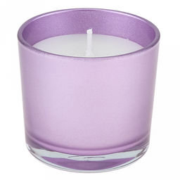 Свеча "Металлик" д6,2см, h5,4см, парафин, в стекле, лавандовый, время горения 15 часов (Россия)