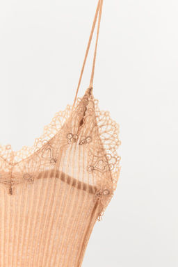 FINE KNIT LACE TOP - Zara фото 5