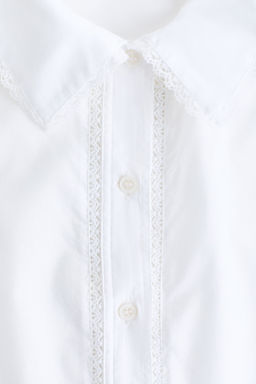 Camisa de algod?n con ribete de encaje - H&m фото 5