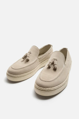 CASUAL LEATHER LOAFERS WITH TASSELS - Zara фото 8
