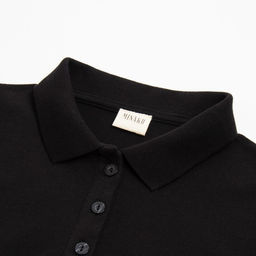 Футболка поло женская MINAKU: Basic line, чёрная, размер 44