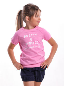 Футболка с принтом для девочки UD 0735 голубой - Mini maxi фото 7