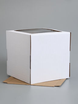 Коробка для торта, кондитерская, белая, с окном 30×30×30 см Набор 10 шт.