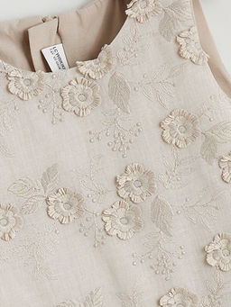 Bisiklet Yaka ?i?ek Nak??l? K?z ?ocuk Elbise