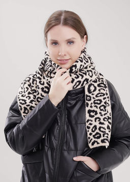 Шарф (ЧЗ) св.бежевый/черный 454406фэш